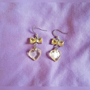 Yellow Gold Heart Earrings
